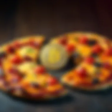 A pair of pizzas with a Bitcoin symbol next to them, representing a historic purchase