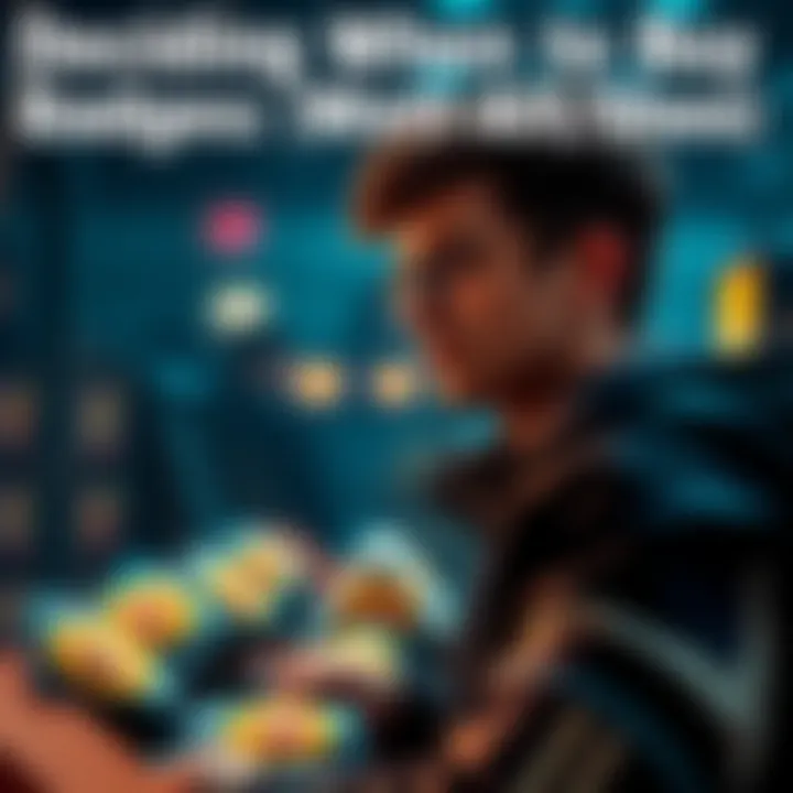 A player thinks about investing in badges while looking at parcels in a game, symbolizing strategic decision-making.