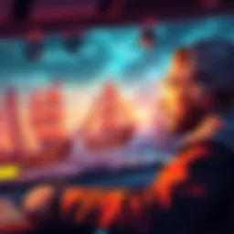 A game player looking at options for buying a parcel or entering a warship match to earn points