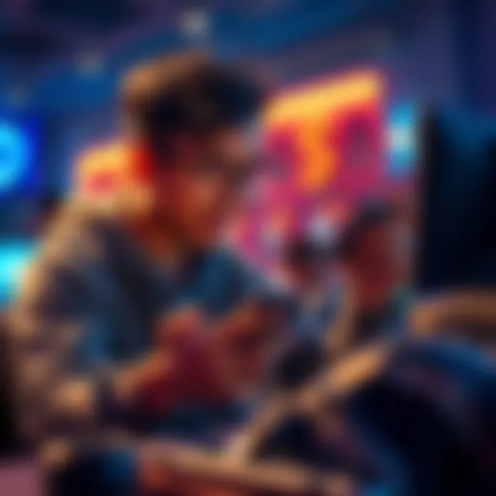 A person focused on a Samsung smartphone, excitedly waiting to reach a full dollar in a rewards game while managing other tasks