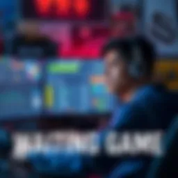 Player Waiting for Ladder Challenge Updates A player looks anxiously at a screen displaying ladder challenge progress, surrounded by game-related items, showing frustration over delays.