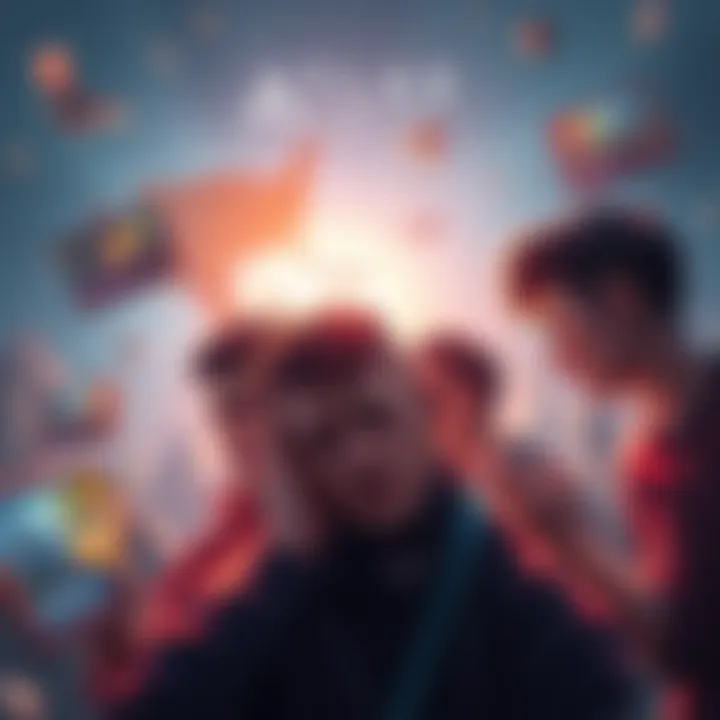 Group of players looking frustrated while playing Atlas Earth, with images of virtual parcels around them