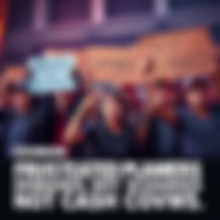 Group of frustrated players holding signs calling for meaningful improvements in gaming