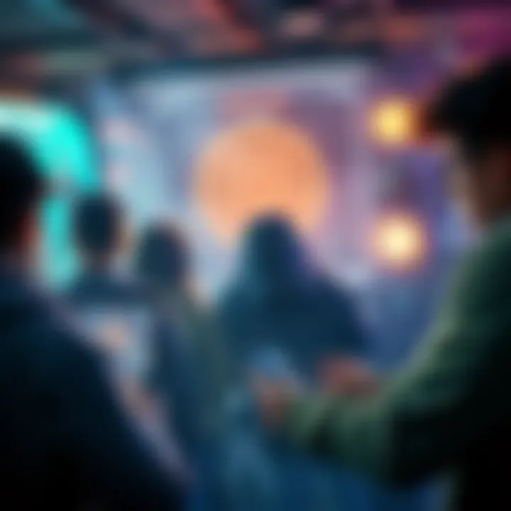 A group of players frustrated with a ship mini game, showing their devices with ads and targets on screen