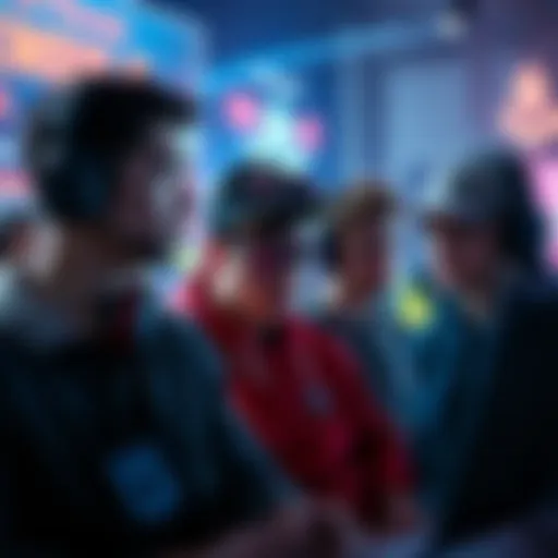 Group of gamers looking disappointed with their screens showing low rewards after reaching level 100