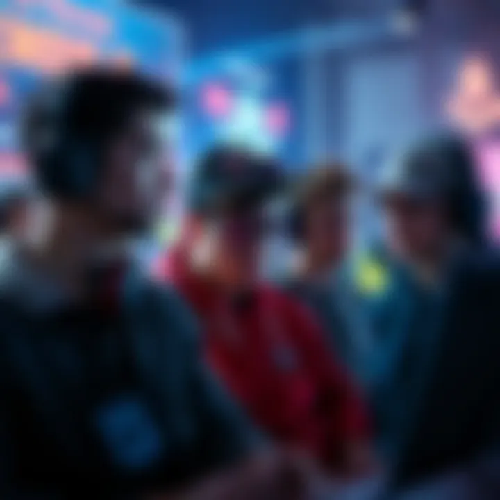 Players frustrated by game rewards Group of gamers looking disappointed with their screens showing low rewards after reaching level 100