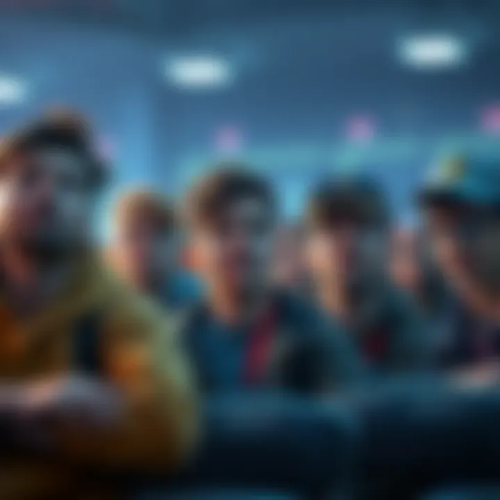 A group of players looking frustrated while waiting for a new mini game to start, showing expressions of impatience and anticipation.
