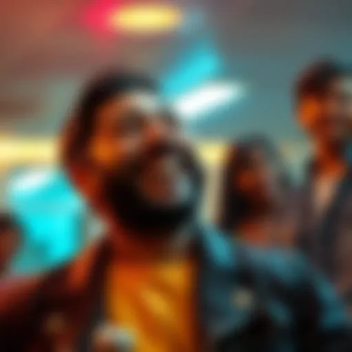 A character laughing uncontrollably at a joke during a lighthearted moment in Point of No Return