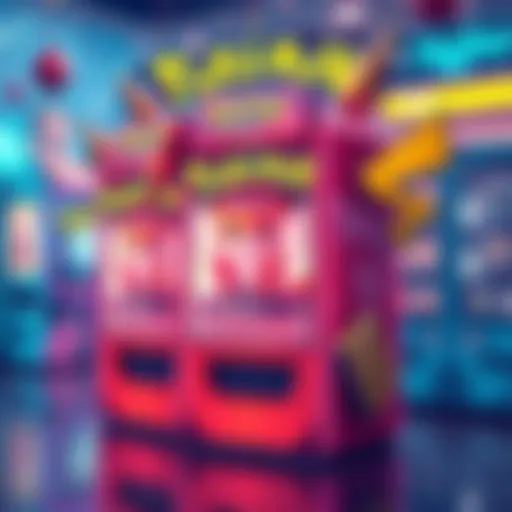 A vibrant illustration of Pokémon trading cards featuring digital elements and vending machines, highlighting the integration of NFTs in the gaming world.