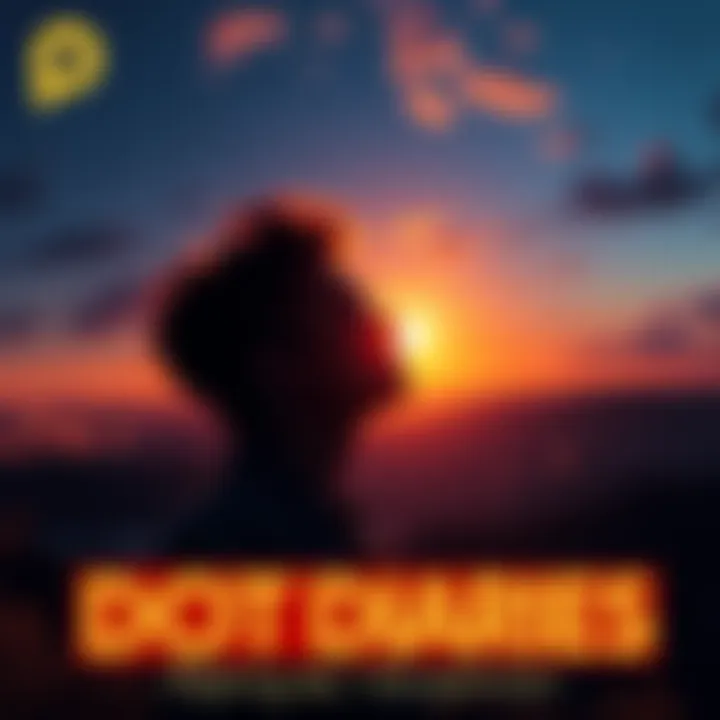 A person looking confidently at a bright horizon, symbolizing optimism for Polkadot and its future in blockchain technology.