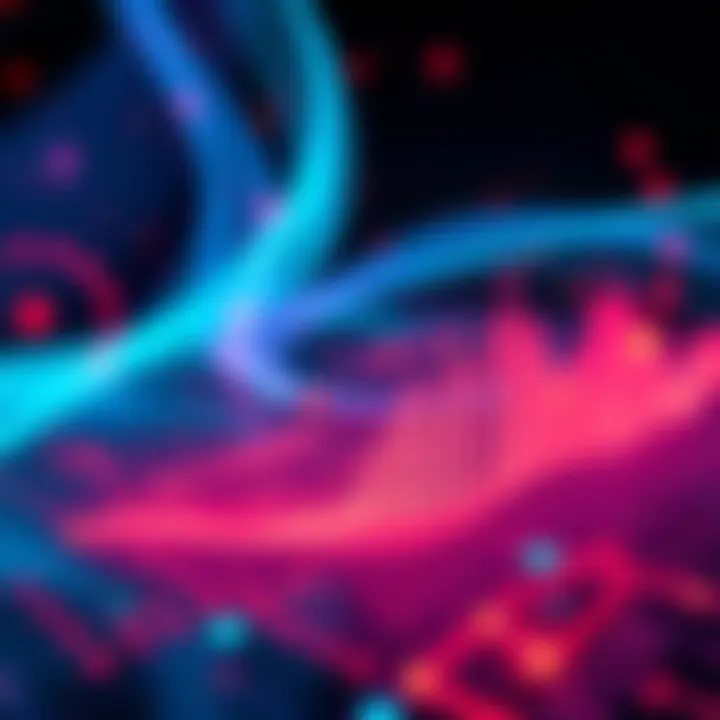 A dynamic graph illustrating Polkadot's projected price movements and market sentiments for 2025 with abstract technological elements.