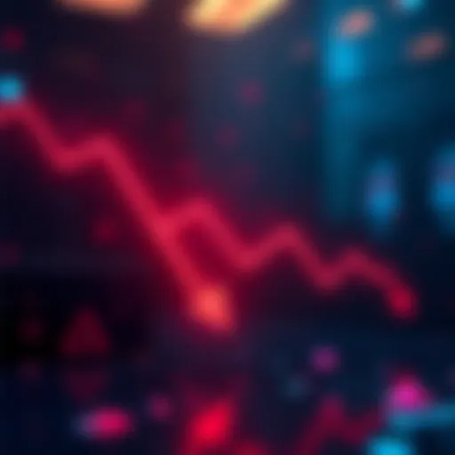 Graph showing the decline in value of Polkadot ETF with downward trend line and red arrows