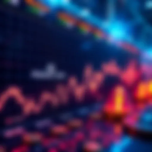 Graph showing Polkadot's market cap drop with downward trend and tokens represented visually