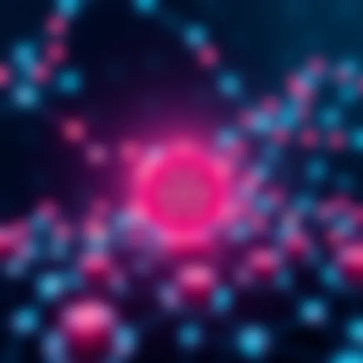 Visual representation of Polkadot's Sassafras protocol, showing a network with blocks and a symbol for efficiency.