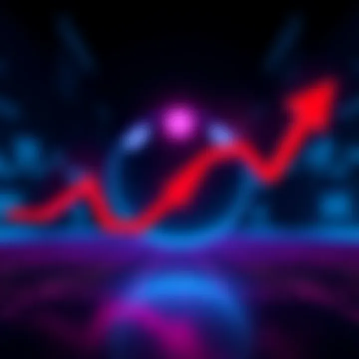 Polkadot logo surrounded by red arrows indicating a decline, representing selling pressure and investor concerns.