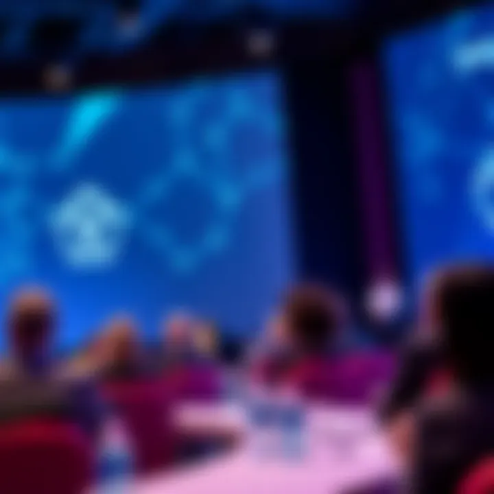 Polygon's CEO speaking at a conference about the importance of sustainable liquidity in decentralized finance.