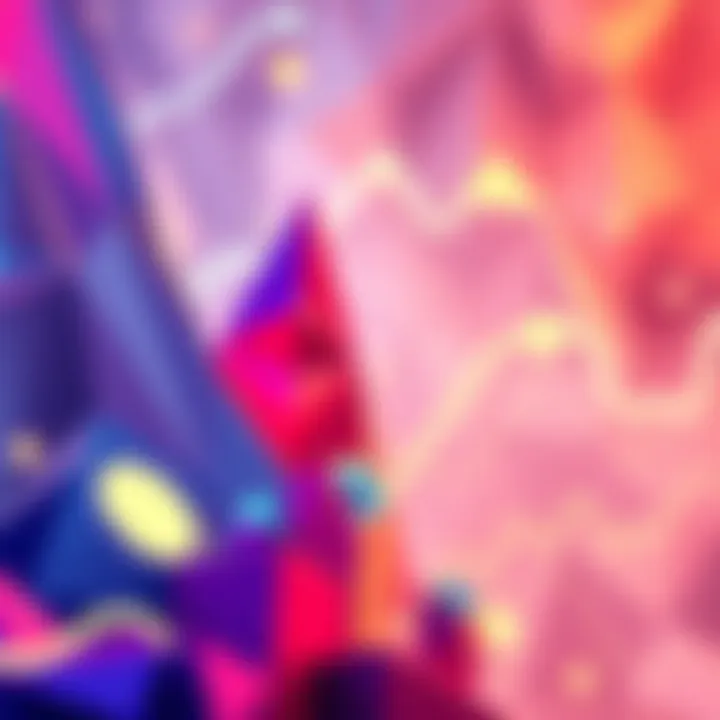 An illustration showing Polygon NFTs outpacing Ethereum collectibles in sales, represented by vibrant digital art and increasing graph lines.