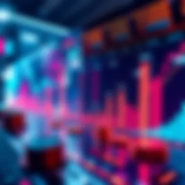 Visual representation of Polygon’s record stablecoin transfer activity, showcasing digital currency exchange with graphs and charts, illustrating the increase in transaction volume.