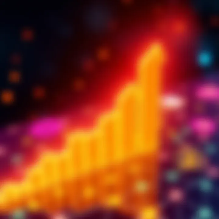 Graphic showing Polygon network's new all-time high in throughput with upward arrows and blockchain symbols