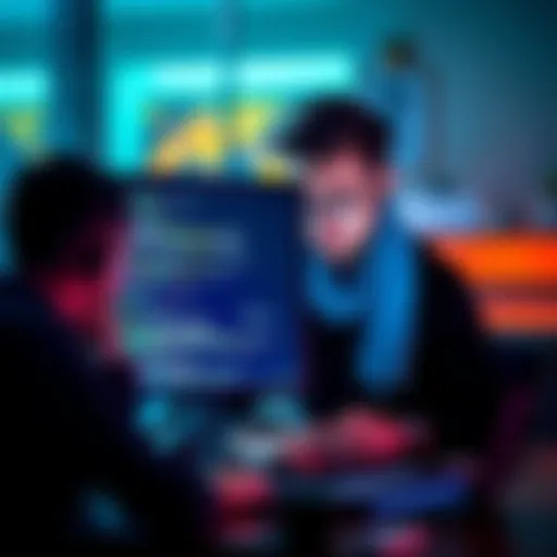 A developer analyzing code on a computer screen, looking frustrated with documentation and tools related to Polygon CDK