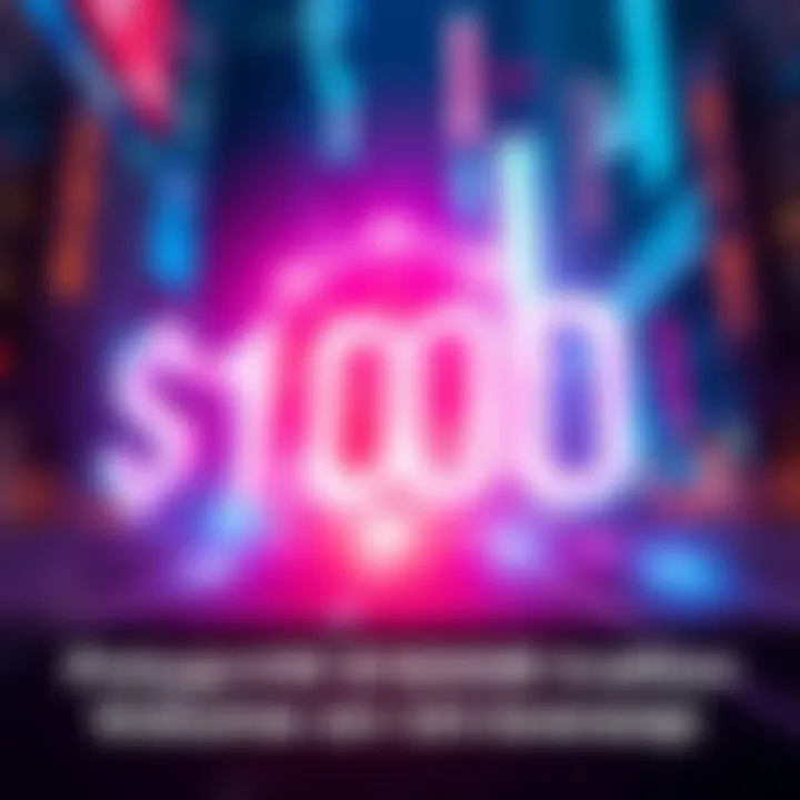 Graphic showing Polygon logo with a large number representing $100 billion trading volume on Uniswap