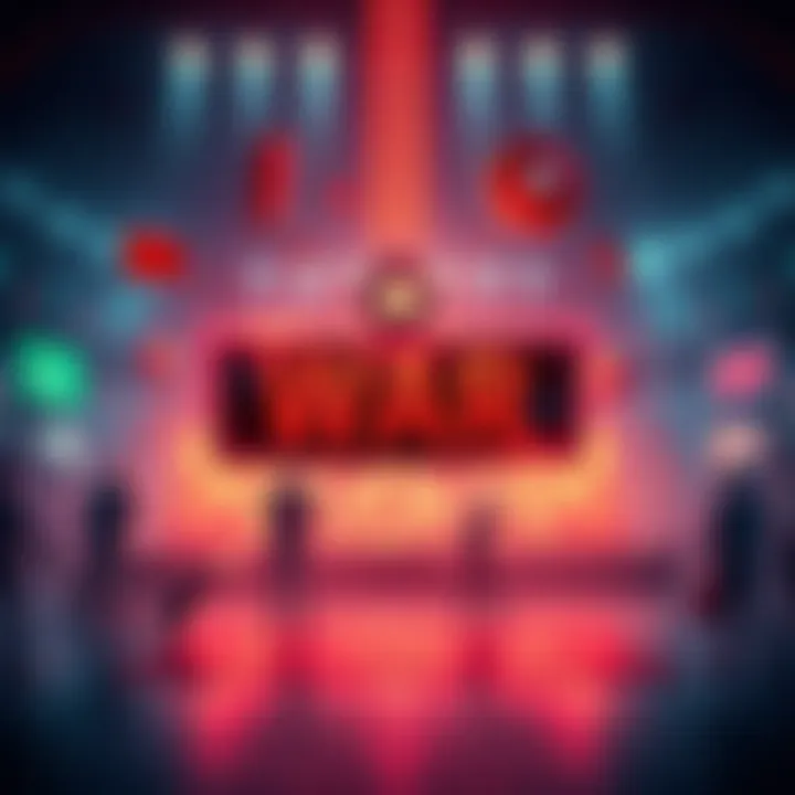 A graphic representing Polymarket as a central platform for betting on war events, with symbols of betting and conflict.