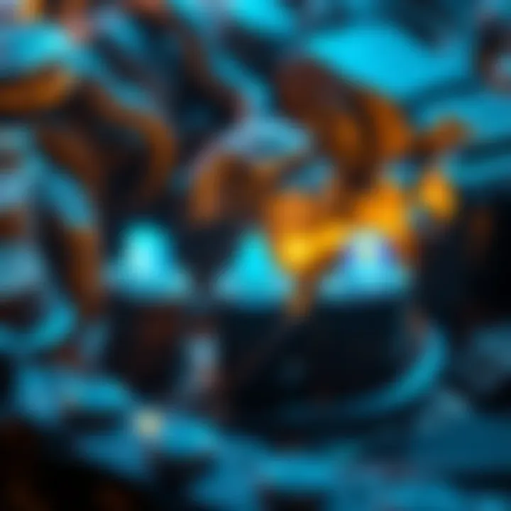 A graphic showing different types of mining pools with icons representing mini, nano, and standard pools.
