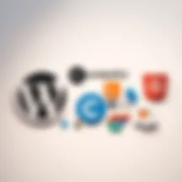 A collage of logos from various content management systems like WordPress, Contentful, and Ghost against a clean background