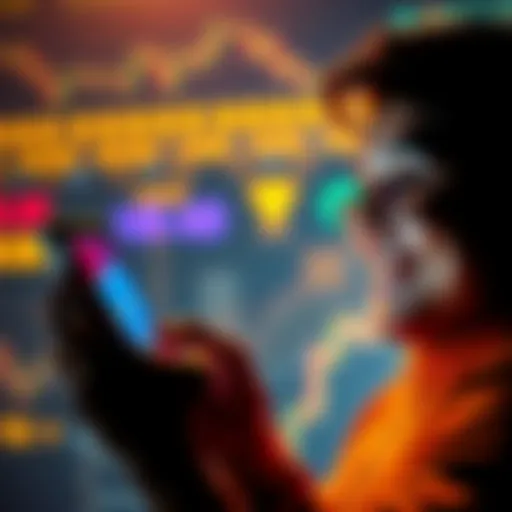 A person looking at a rising graph on their phone while smiling, symbolizing optimism in crypto investments