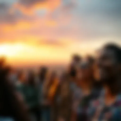 A group of diverse people smiling and looking towards the horizon, symbolizing hope and optimism for the future beyond cryptocurrency trends.