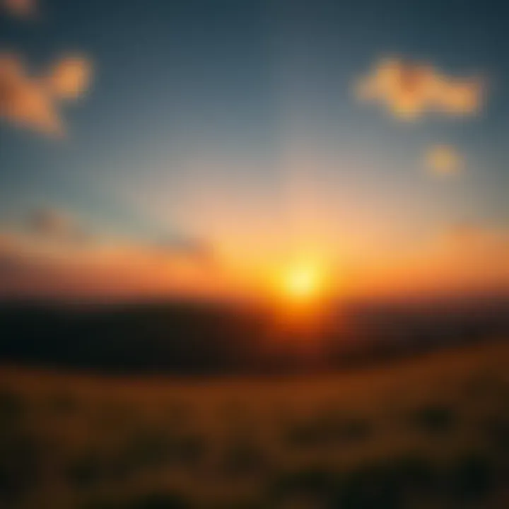 Positive Outlook A bright sunrise over a hopeful landscape, symbolizing optimism and new beginnings.