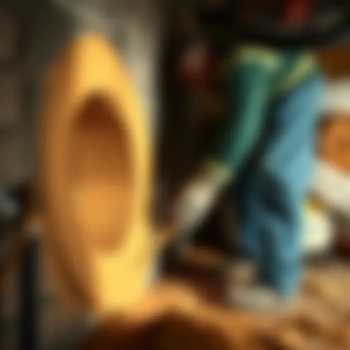 Pouring hydraulic cement into basement sleeve A person pouring hydraulic cement to seal a pipe sleeve in a basement, preventing water leaks during rainstorms.