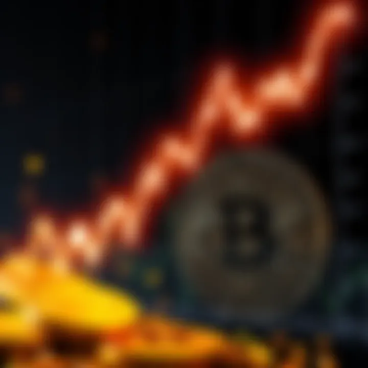 A graph showing the rise of precious metals contrasted with the decline in Bitcoin values, illustrating market shifts.