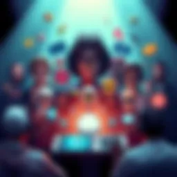 A digital graphic showing various online creators and entertainment icons, representing the concept of prediction markets expanding beyond traditional categories.