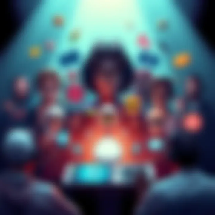 A digital graphic showing various online creators and entertainment icons, representing the concept of prediction markets expanding beyond traditional categories.