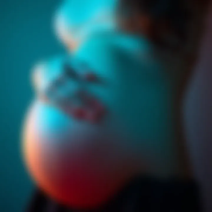 A pregnant woman gently touching her belly, showcasing changes in skin during pregnancy, with a soft glow on her face