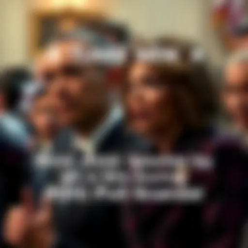 The President and First Lady looking surprised and concerned in front of a crowd following a scandal.
