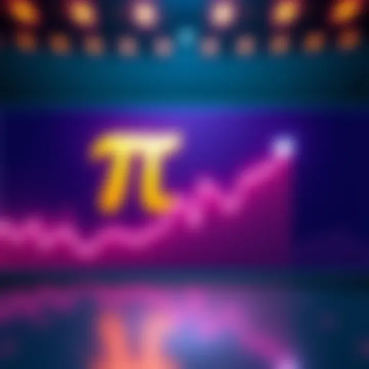 A graph showing a downward trend in Pi's price after Pi Day celebrations, indicating market decline.