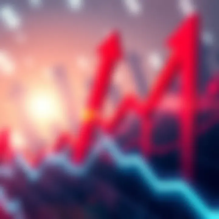 A graph showing a sharp increase in prices following the end of a government shutdown, with rising arrows and dollar signs in the background.