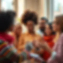 A group of diverse people discussing important life topics, symbolizing priorities in a changing society.