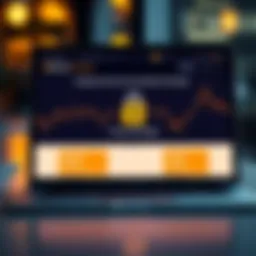 A laptop displaying a Bitcoin exchange website emphasizing privacy features with a lock symbol and low fees visible on the screen.