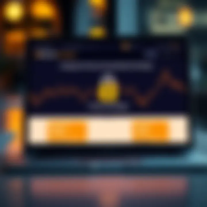 A laptop displaying a Bitcoin exchange website emphasizing privacy features with a lock symbol and low fees visible on the screen.
