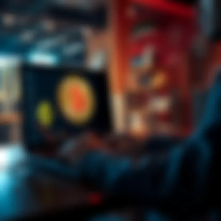 A person using a laptop to swap Bitcoin for Monero in a secure online platform without account verification.