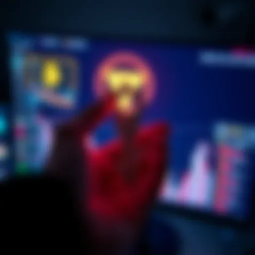 Private Keys and Cryptocurrency Ownership A person holding a digital key in front of a computer screen displaying cryptocurrency symbols, illustrating the importance of private keys in crypto ownership