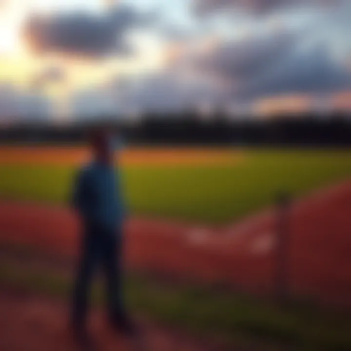 An investor stands near a baseball field with 54 land plots marked for development in Proctorville, OH, showing signs of confusion over misplaced plots.