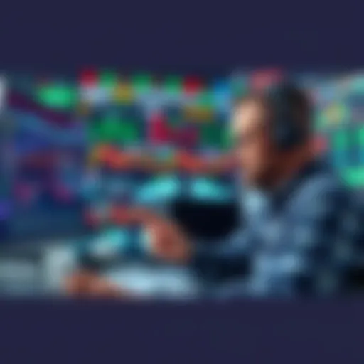 A trader analyzing charts and graphs for trading decisions