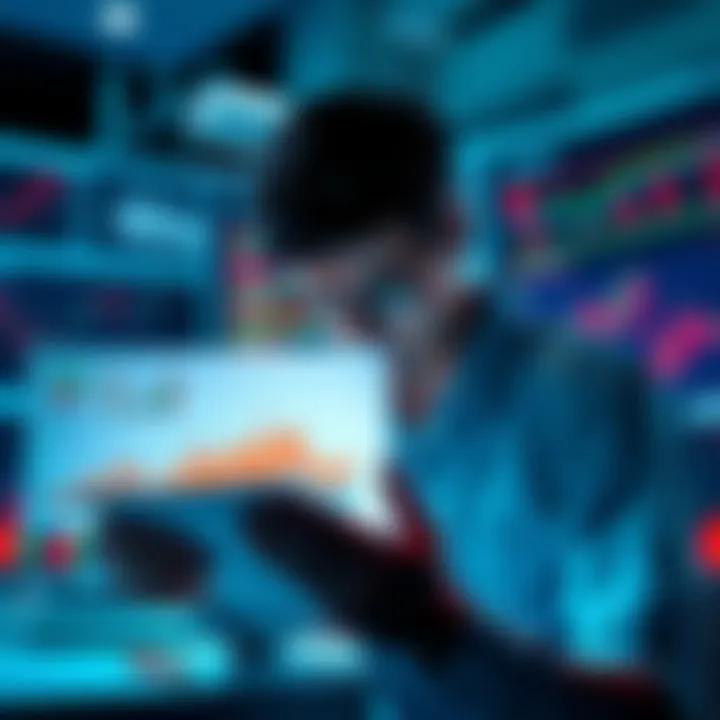 A frustrated person examining data charts and energy usage reports related to proof of work systems.