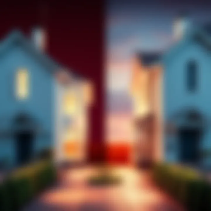 A comparison view of two houses, representing the transition from one property to another, showcasing potential investment opportunities.