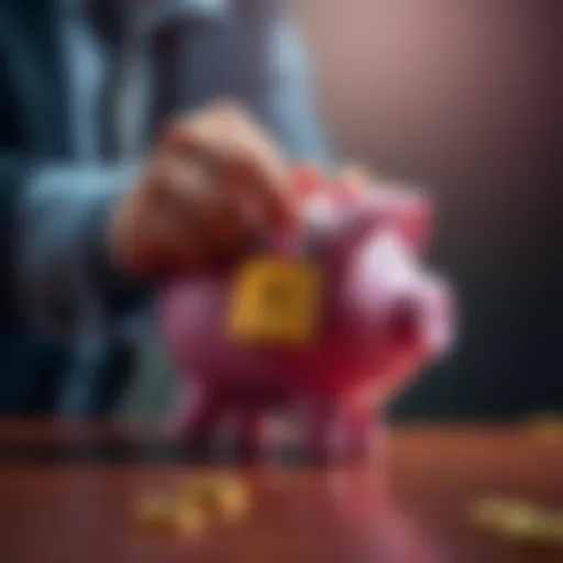 A person securing their finances with a lock on a piggy bank, symbolizing safety against scams.