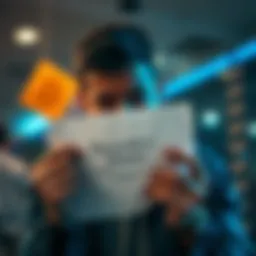 A person looking concerned while holding a paper with a recovery phrase written on it, thinking about securing their digital wallet.
